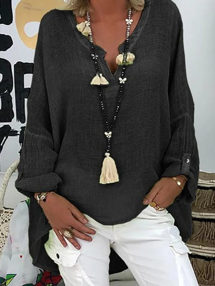 Kvinnors Blus | Oversized med V-Hals
