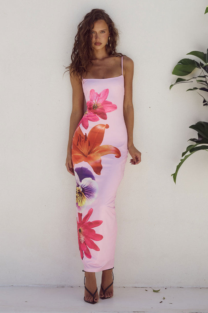 Kvinnors Boho Maxi Klänning | Blommig Tryck