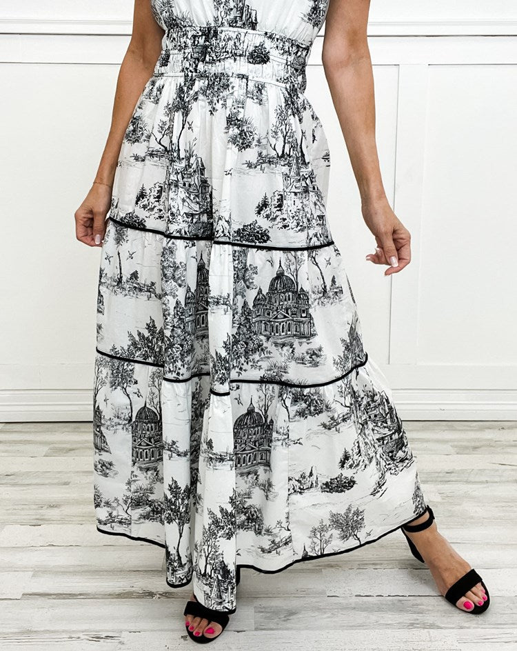 Kvinnors Klänning | Klassisk Toile Maxi