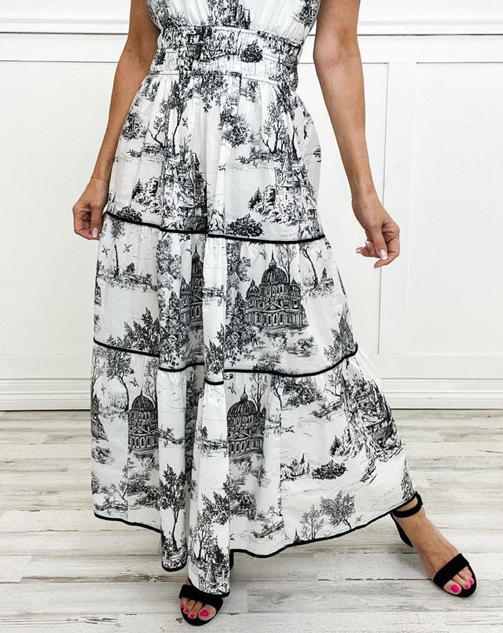 Kvinnors Klänning | Klassisk Toile Maxi
