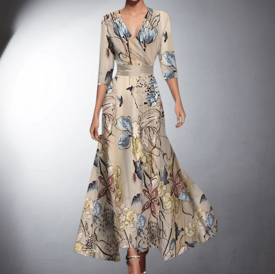 Kvinnors Klänning | V-ringad Wrap Maxi