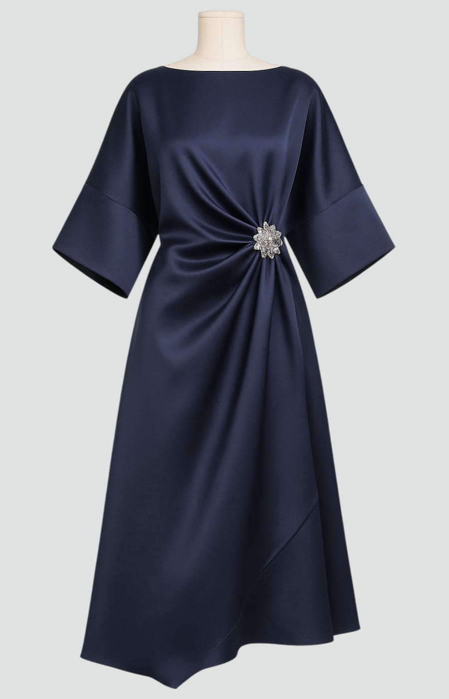 Kvinnors Klänning | Draperad Midi Batwing Ärmar