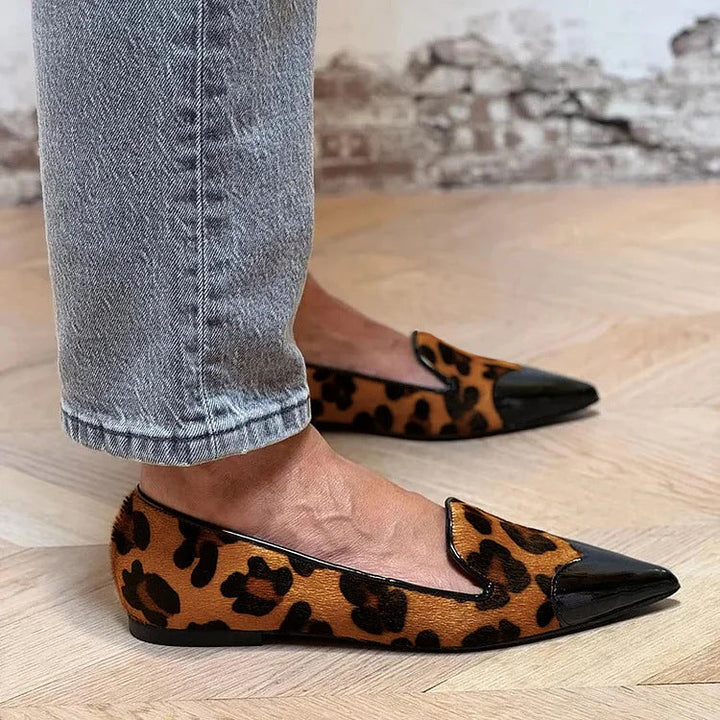 Loafers för kvinnor | Djurtryck Spetsig Tå