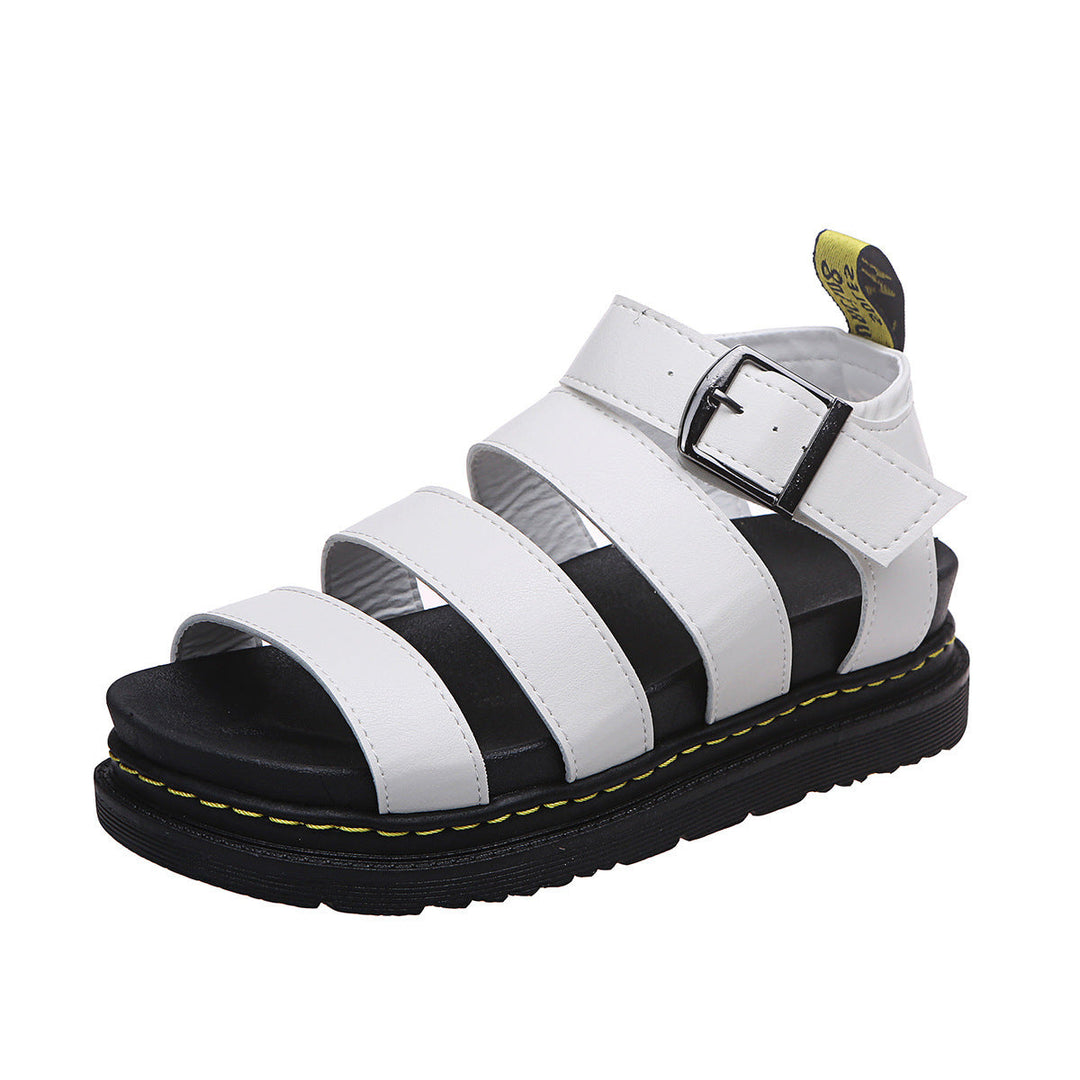 Sandaler för kvinnor | Triple Strap Plattform Ankelspänne