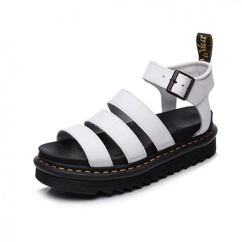 Sandaler för kvinnor | Triple Strap Plattform Ankelspänne