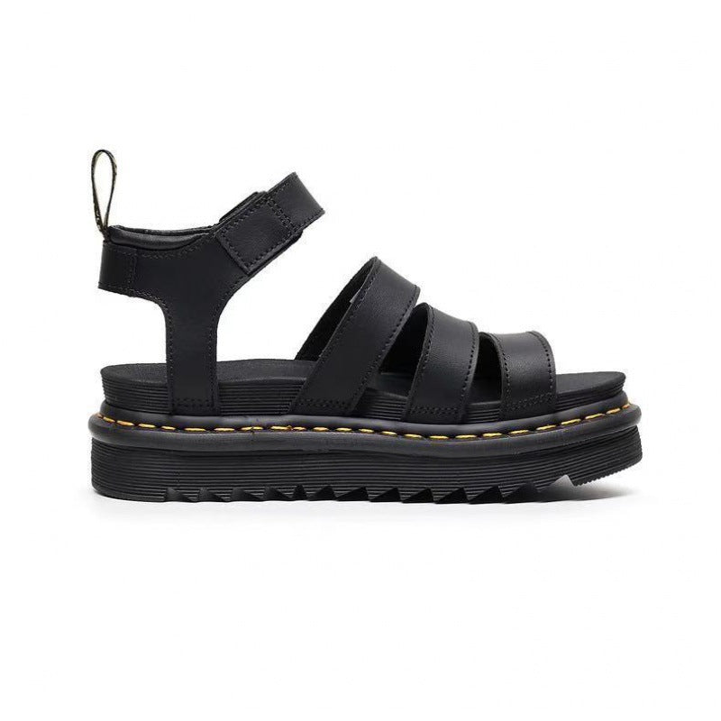 Sandaler för kvinnor | Triple Strap Plattform Ankelspänne