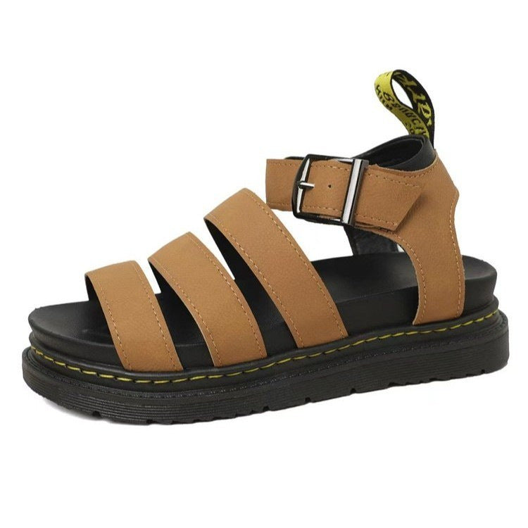 Sandaler för kvinnor | Triple Strap Plattform Ankelspänne
