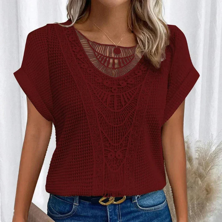 Kvinnors Blus | Dekorativt Virkat Stil