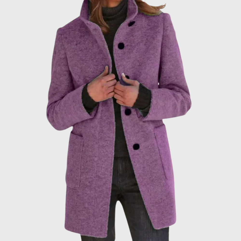 Kvinnors Kappa | Långlinjig Knapdesign