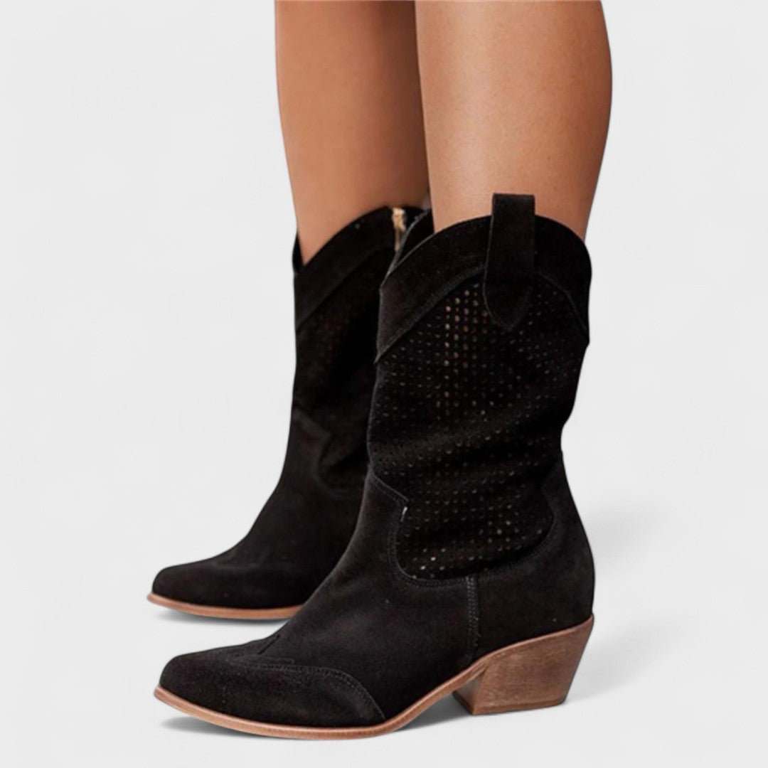 Kängor för Kvinnor | Mid-Calf Perforerat Detalj