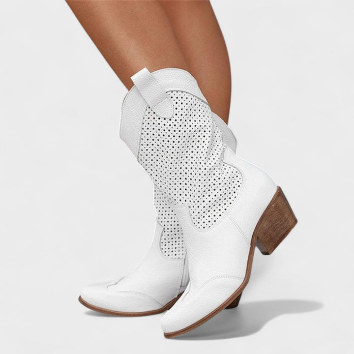 Kängor för Kvinnor | Mid-Calf Perforerat Detalj