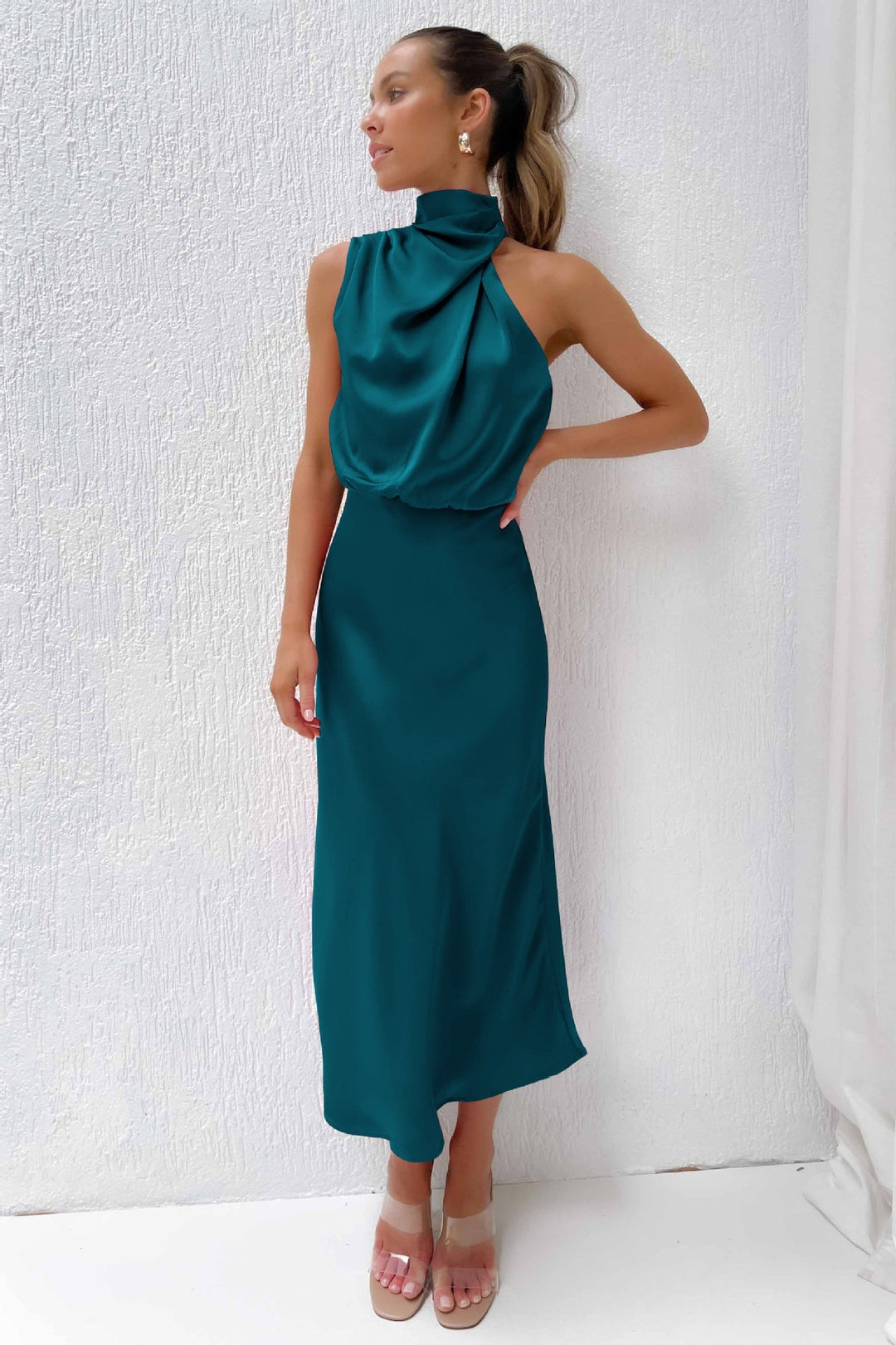 Kvinnors Aftonklänning | Halterneck Maxi