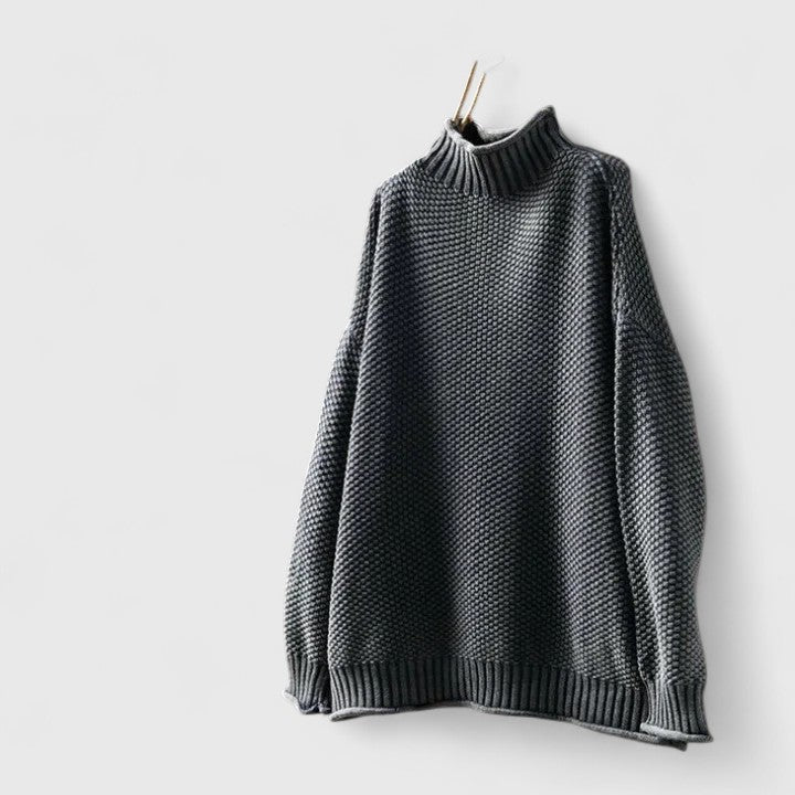 Kvinnors Tröja | Texturerad Mock Neck