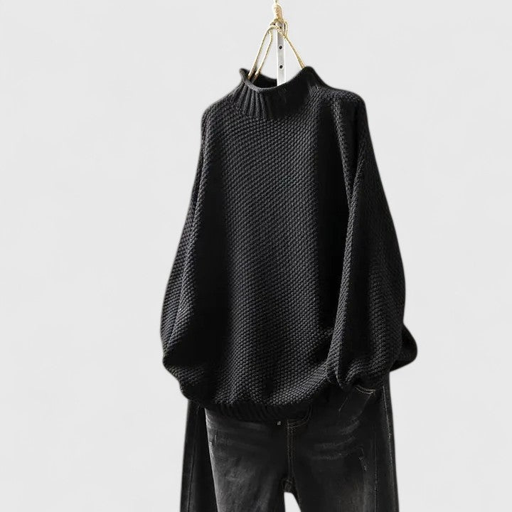 Kvinnors Tröja | Texturerad Mock Neck