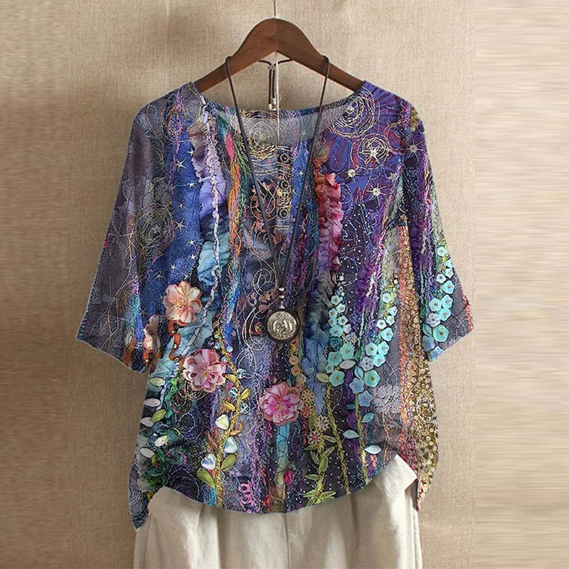 Kvinnors Blus | Vintage Blommönster