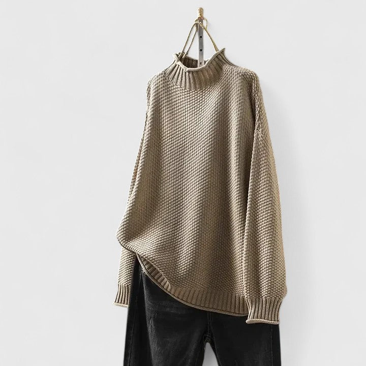Kvinnors Tröja | Texturerad Mock Neck