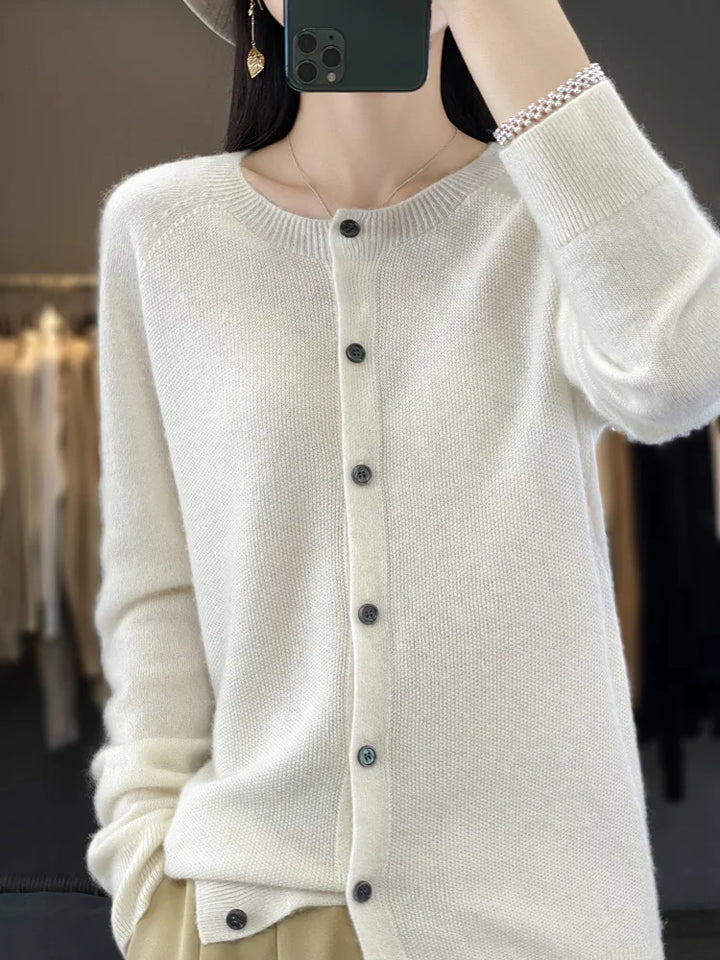Kvinnors Cardigan | Knappframsydd Stickad
