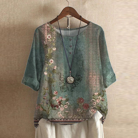 Kvinnors Blus | Vintage Blommönster
