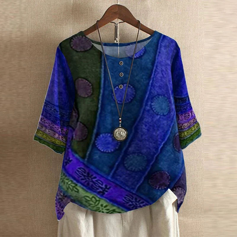 Kvinnors Blus | Vintage Blommönster