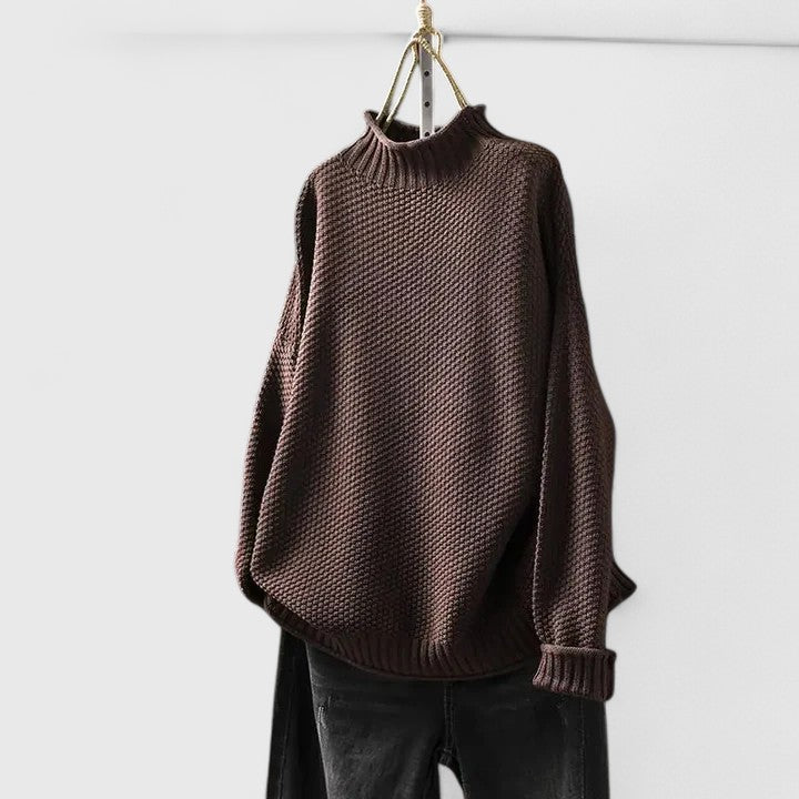 Kvinnors Tröja | Texturerad Mock Neck