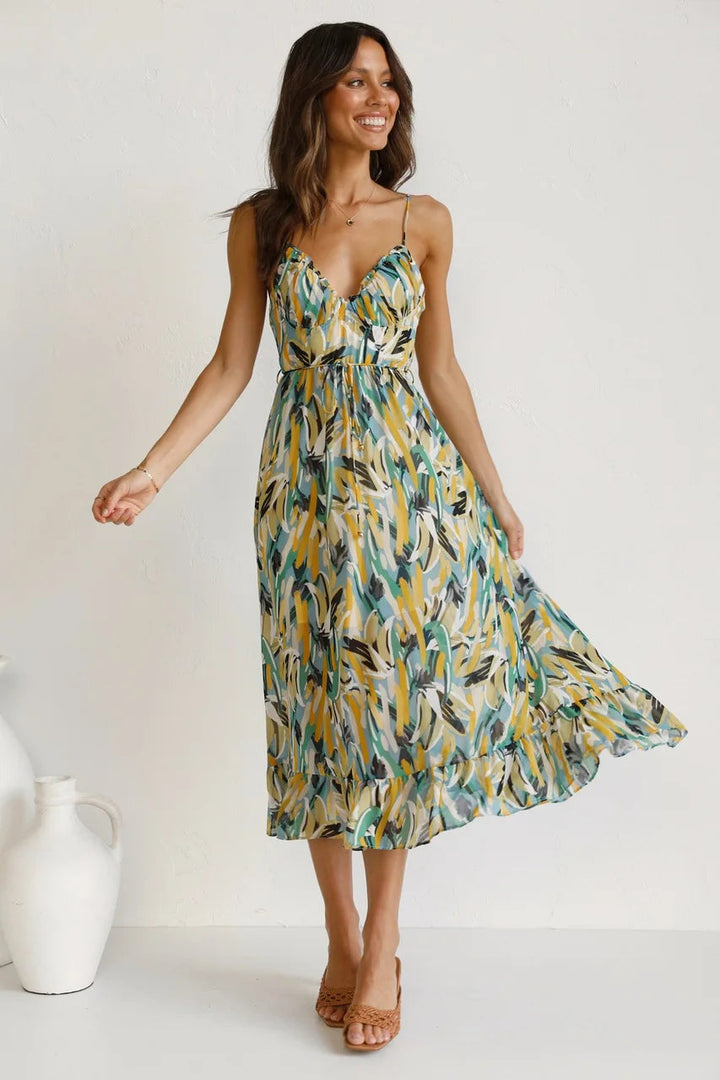 Kvinnors Klänning | Justerbara Axelband Midi