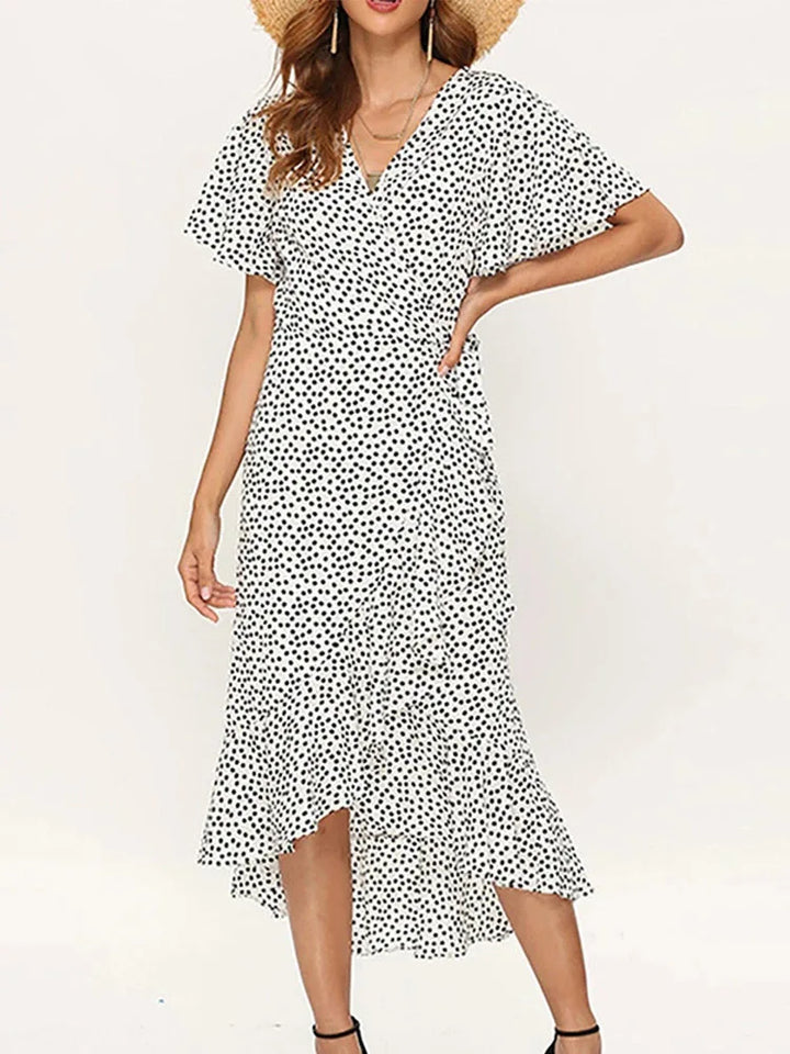 Kvinnors Sommarklänning | Wrap Ruffle Midi