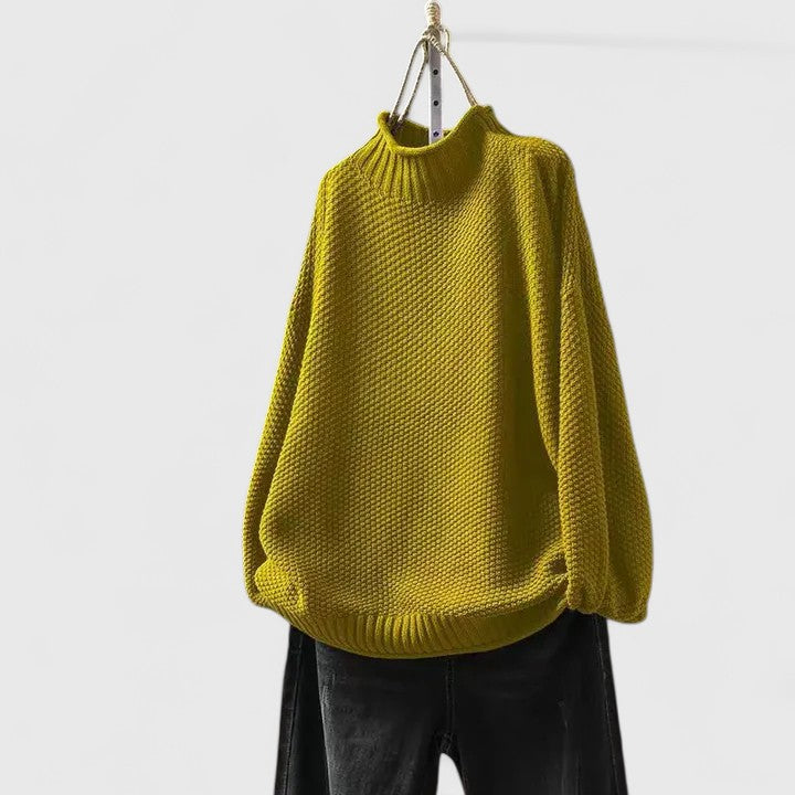 Kvinnors Tröja | Texturerad Mock Neck