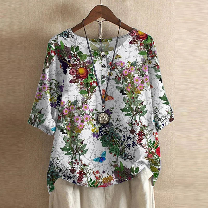 Kvinnors Blus | Vintage Blommönster