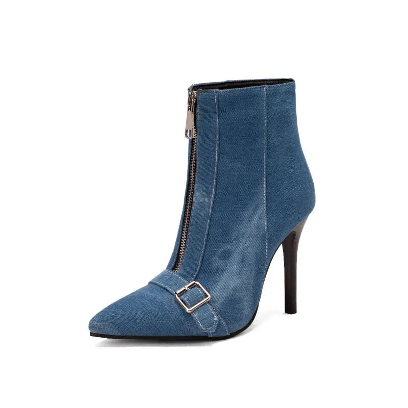 Kängor För Kvinnor | Spetsig Tå Ankelsandal med Stiletto Klack