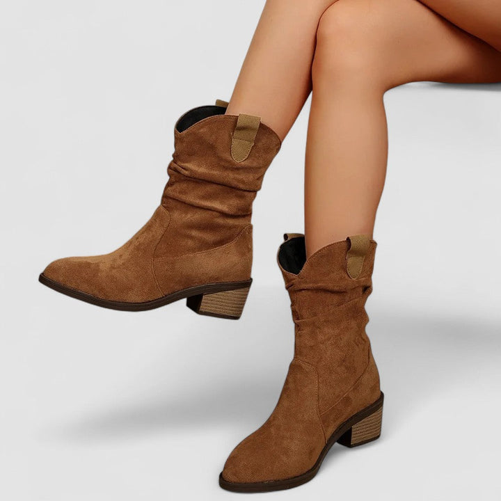 Stövlar för Kvinnor | Mid-Calf Dragflik Detalj