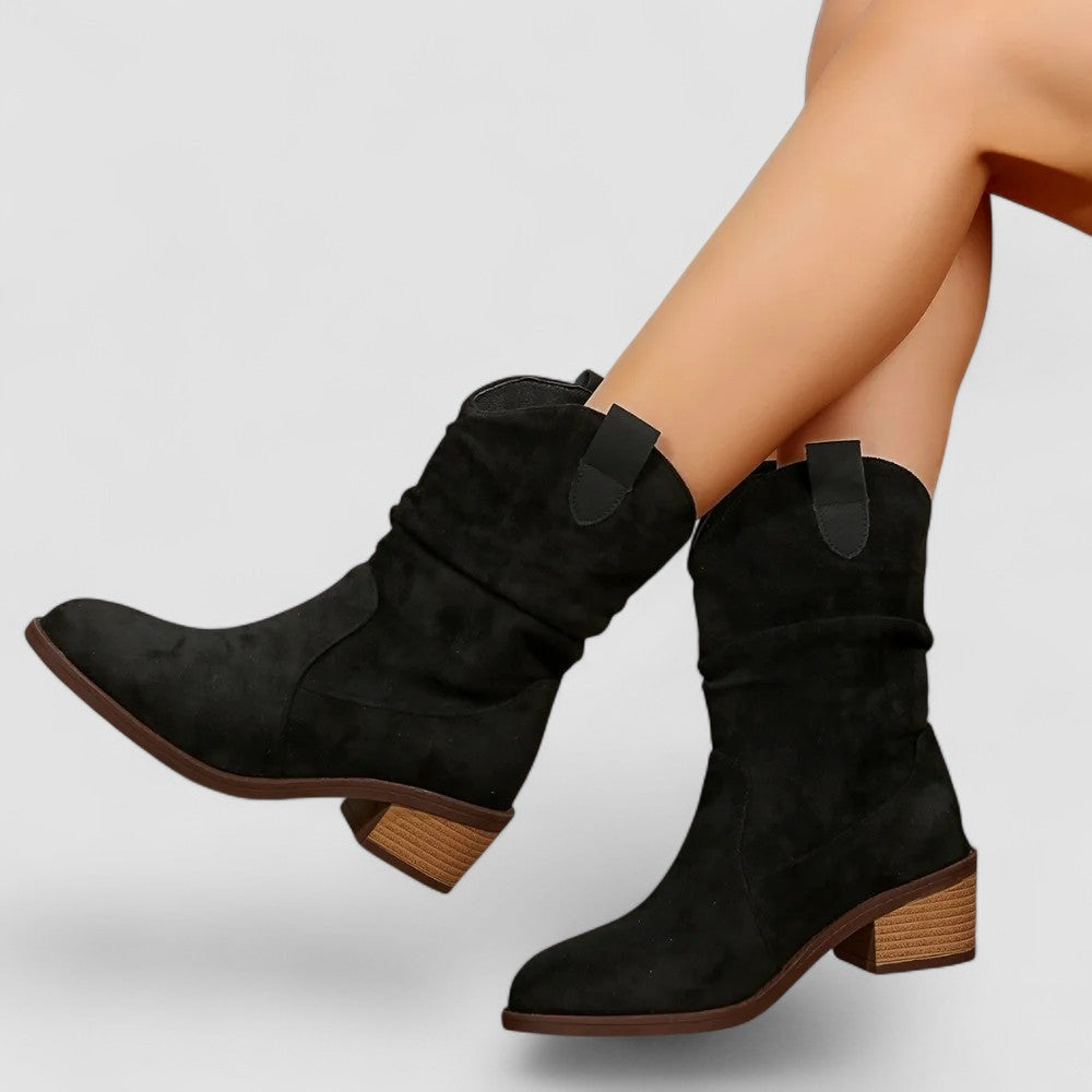Stövlar för Kvinnor | Mid-Calf Dragflik Detalj