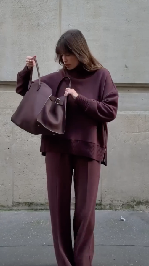 Kvinnors Outfit Set | Långärmad Topp Vida Byxor