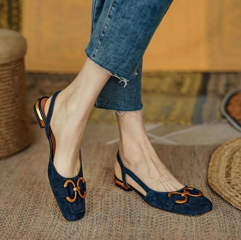 Lägenheter För Kvinnor | Slingback Fyrkantig Tå Detalj