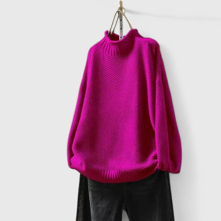 Kvinnors Tröja | Texturerad Mock Neck