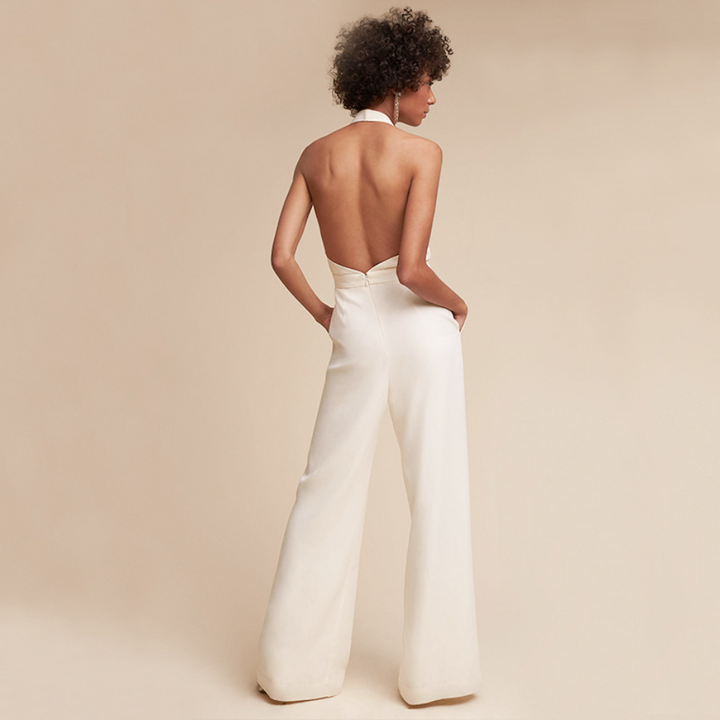 Kvinnors Vida Jumpsuit | Halterneck Djup V