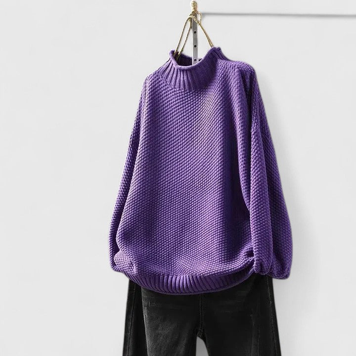 Kvinnors Tröja | Texturerad Mock Neck