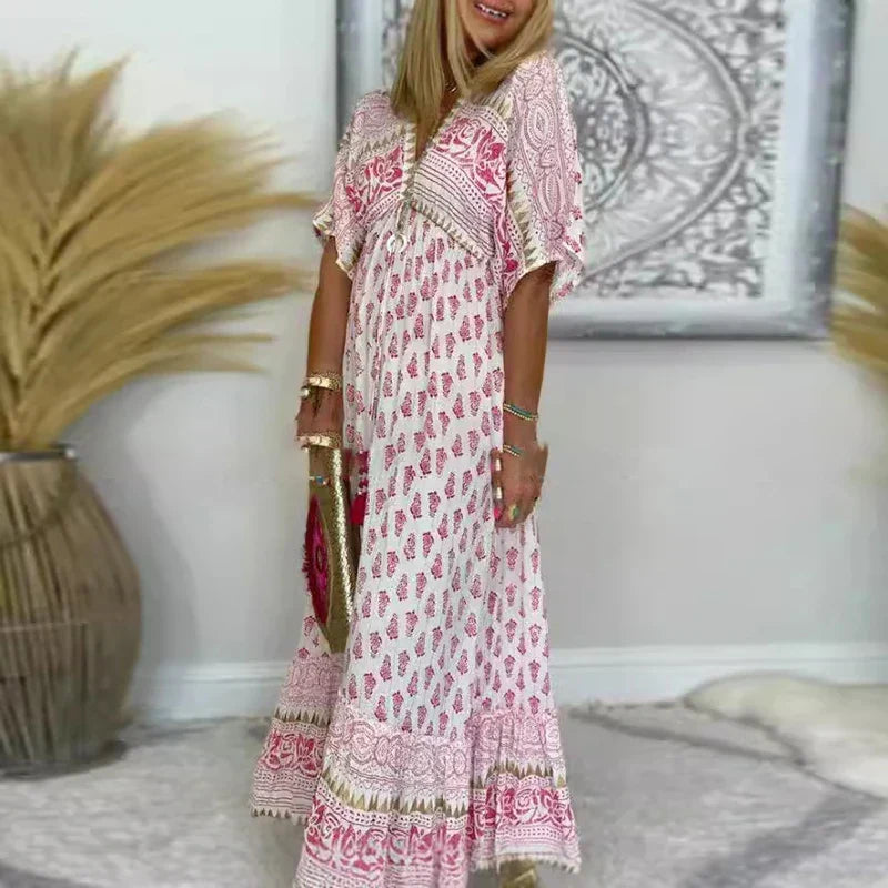 Kvinnors Klänning | Boho Tryck Maxi