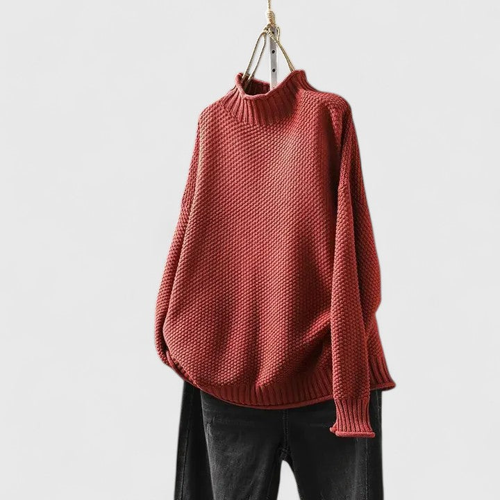Kvinnors Tröja | Texturerad Mock Neck
