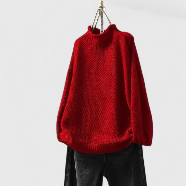 Kvinnors Tröja | Texturerad Mock Neck