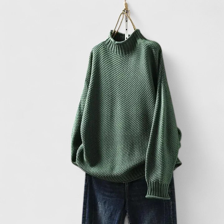 Kvinnors Tröja | Texturerad Mock Neck