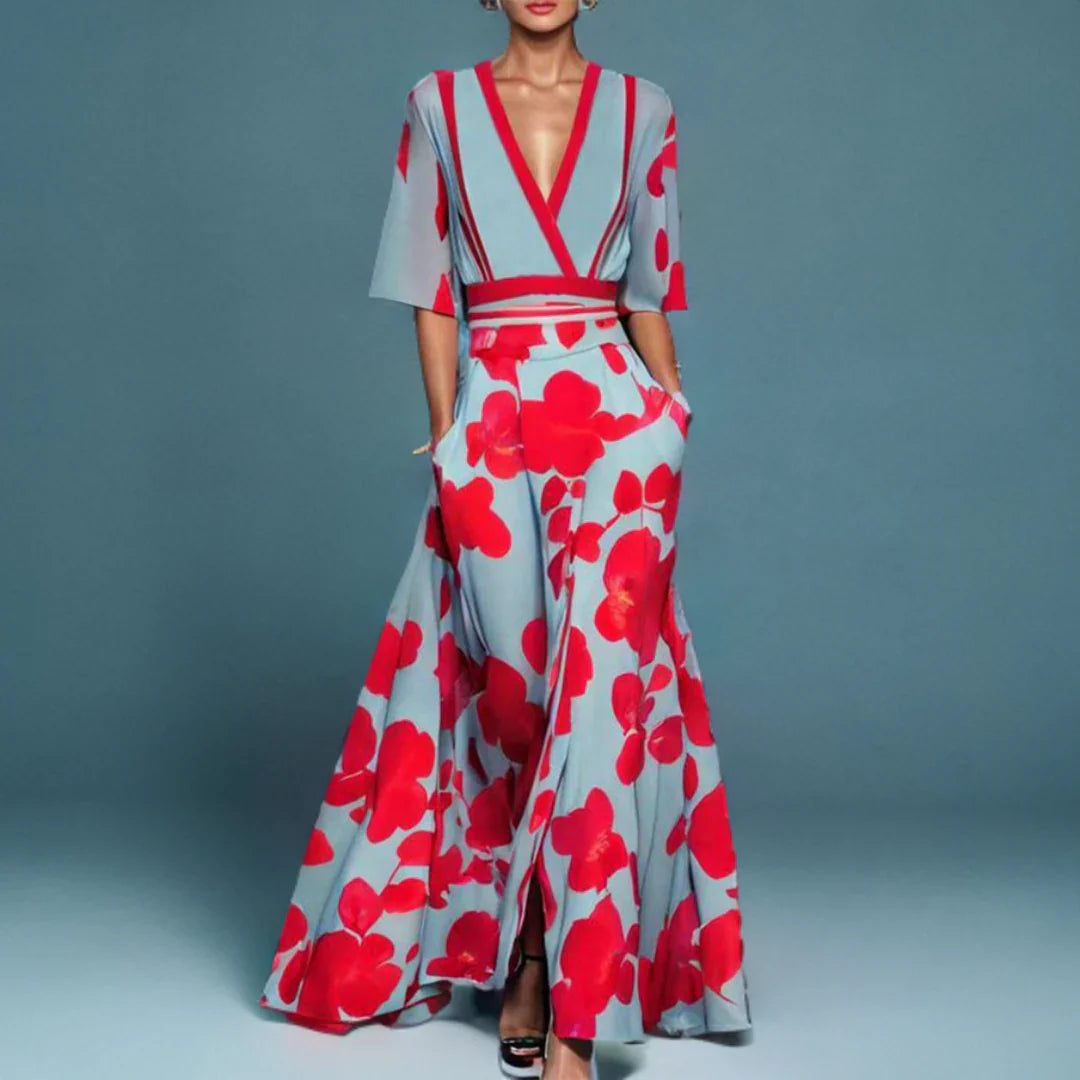 Kvinnors Klänning | Blommig Wrap Maxi
