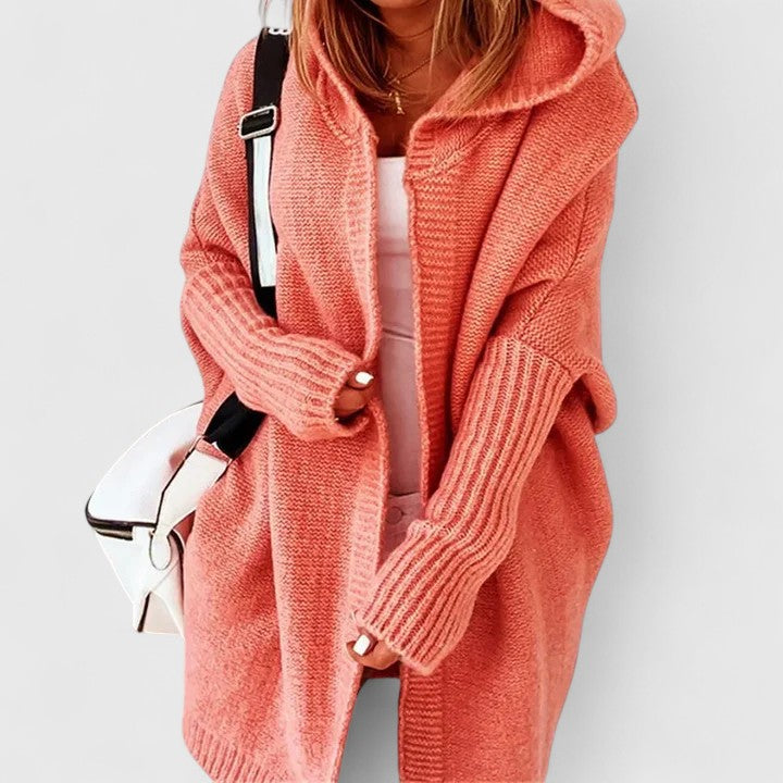 Kvinnors Cardigan | Huva Öppen Framsida