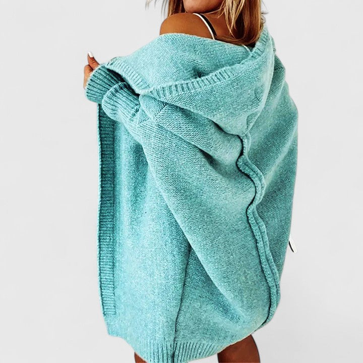 Kvinnors Cardigan | Huva Öppen Framsida