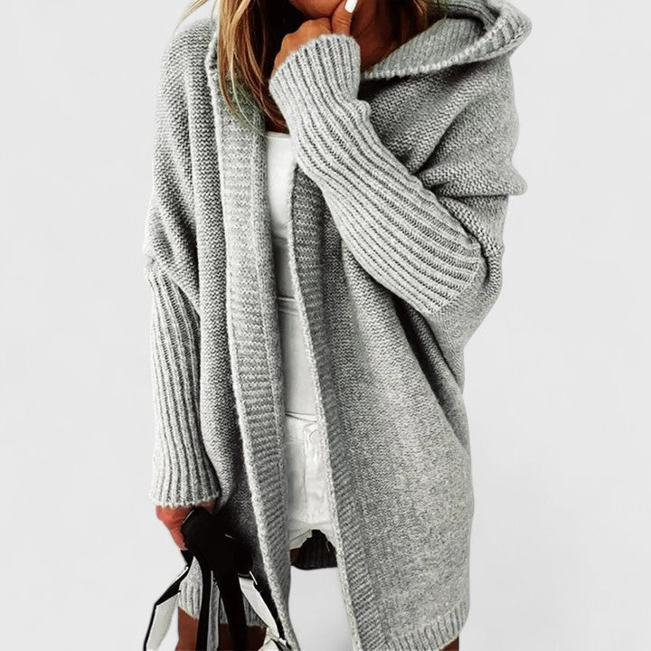 Kvinnors Cardigan | Huva Öppen Framsida