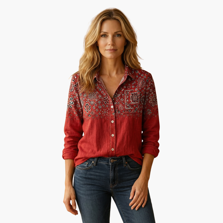 Kvinnors Blus | Långärmad Paisley