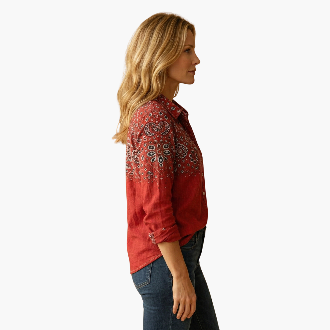Kvinnors Blus | Långärmad Paisley
