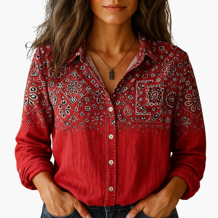 Kvinnors Blus | Långärmad Paisley