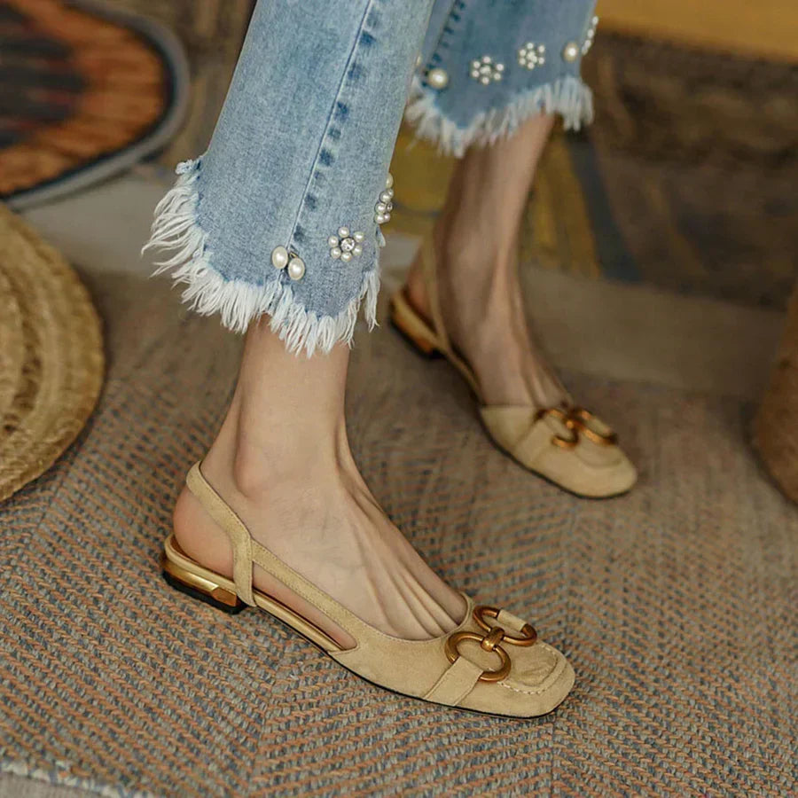 Lägenheter För Kvinnor | Slingback Fyrkantig Tå Detalj