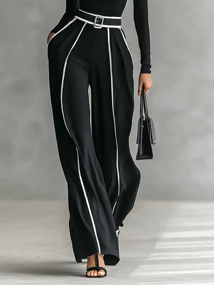 Kvinnors Tvådelade Set | Långärmad Turtleneck Topp