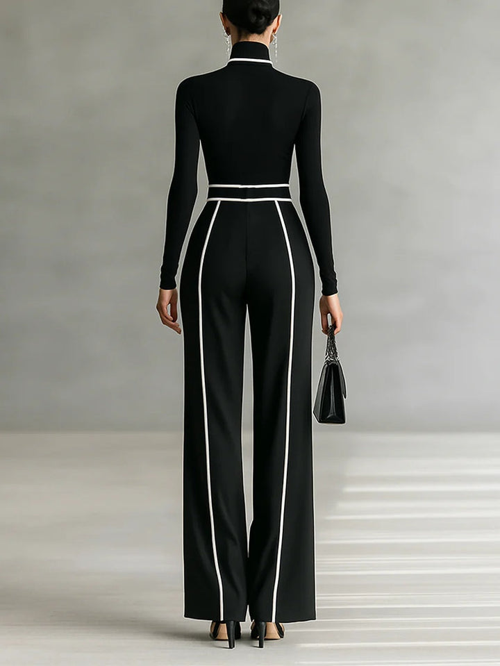 Kvinnors Tvådelade Set | Långärmad Turtleneck Topp